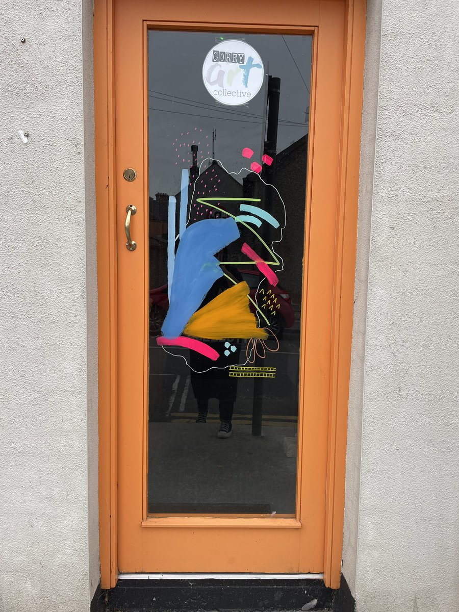elainetobinart's tweet photo. We have open studio on Friday as part of @CultureNight so today myself and @SheilaMacNally got some of the windows and door painted. More to be done still. 
#artiststudio #openstudio #culturenight https://t.co/xT4m0KgvPs