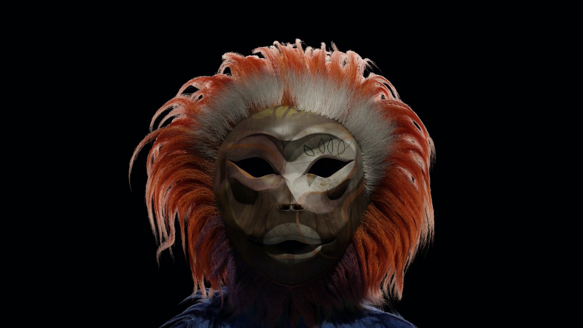 RenataPinterova's tweet photo. #ritualmask #wood #paint #3Dmodels #3Dcharacter #Blender3d https://t.co/HAaJOFa7Nc