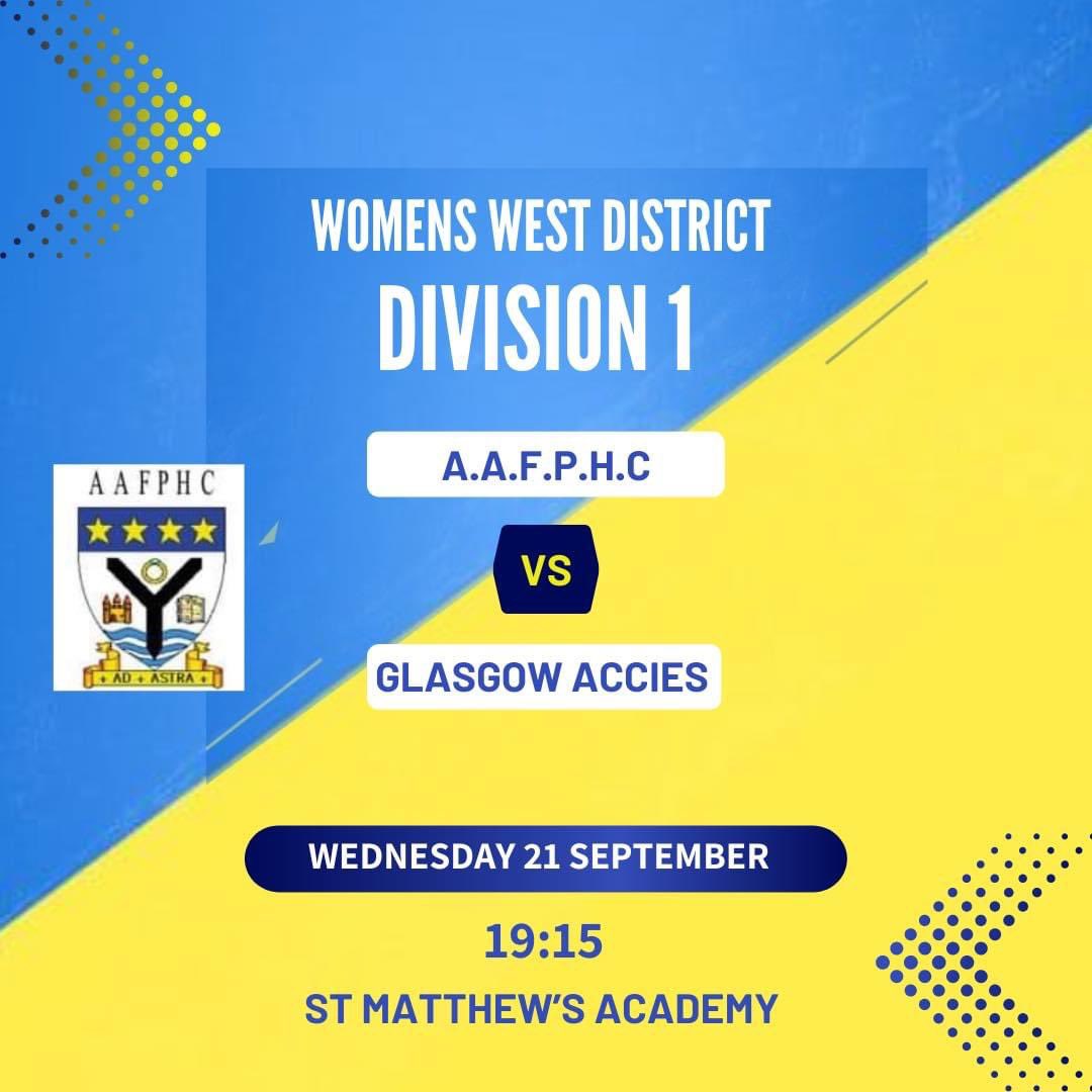 First game of the season tonight for the Ardrossan Ladies 💪🏼🏑 
7:15 PB against Glasgow Accies at St Matthew’s Academy, come and show your support 🤍🏑