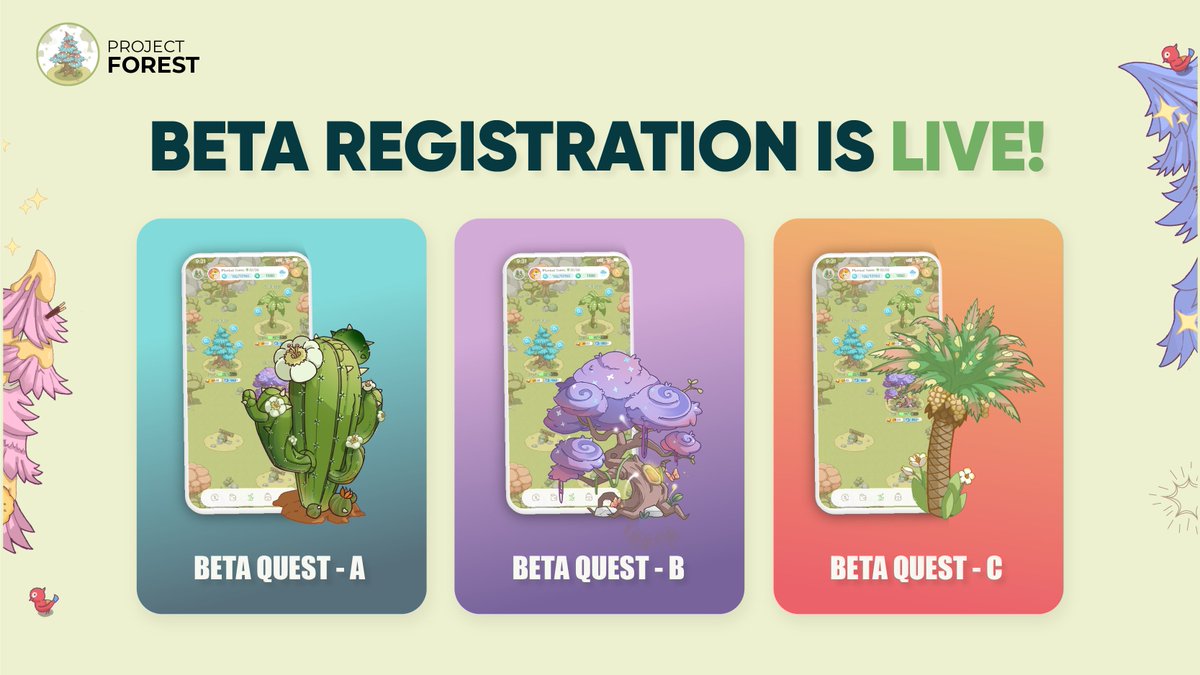 Registrations for #ProjectForest closed beta are LIVE!

Participate to get:
🌳 Early access
🌳 Daily Tree NFT Airdrops
🌳 Bug-bounty for O2 tokens
🌳 Guaranteed Tree NFT free-mint after closed beta

Sign up for beta here: projectforest.io/beta

More details coming up 👇