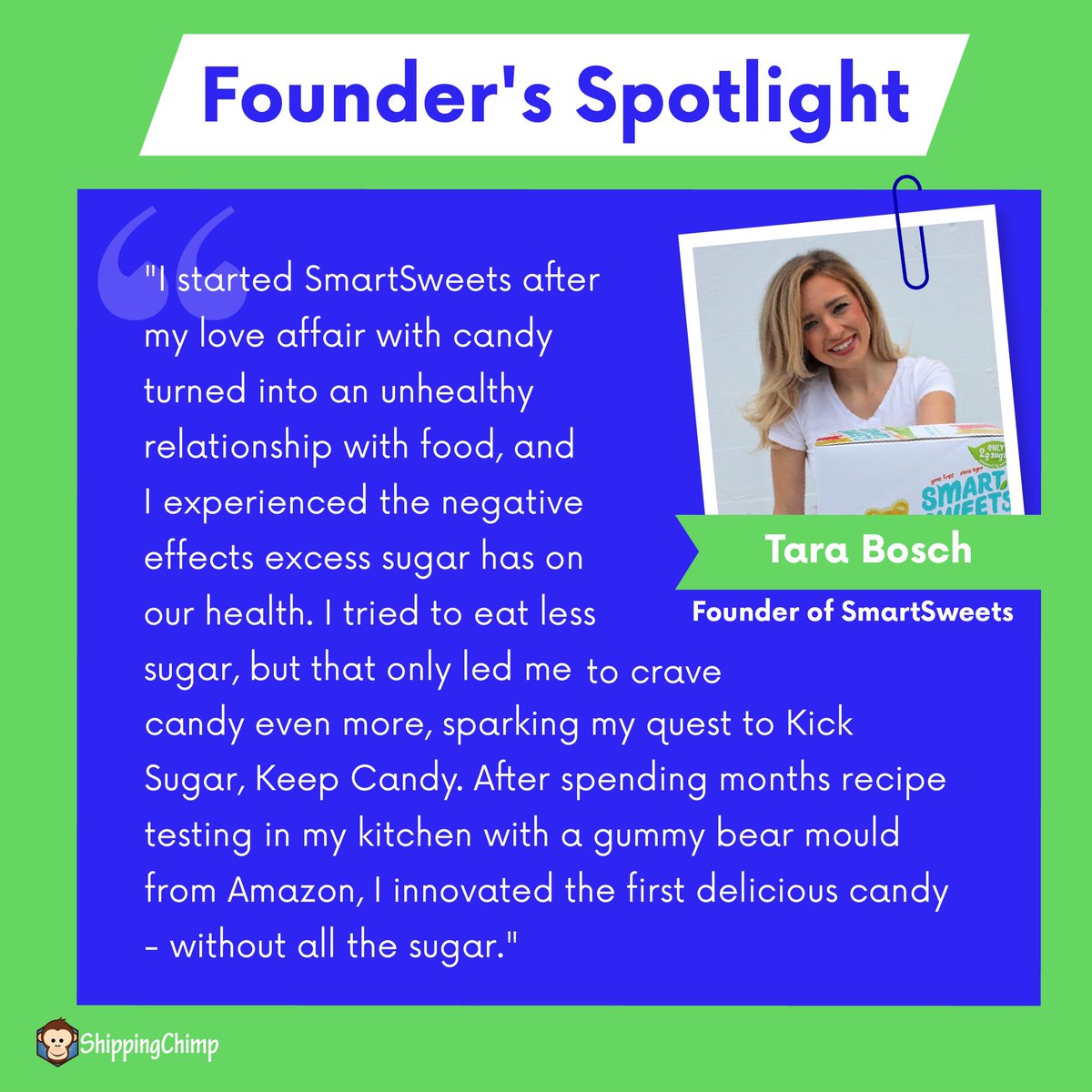 There's nothing more yum than having a sweet treat after a meal. But the side effects of sweet treats are a ton. So, the founder of @smartsweets did a smart thing. Read on!

#ecommerce #smallbusiness #founderspotlight #bfcm2022 #shippingchimp #business #canada #canadian