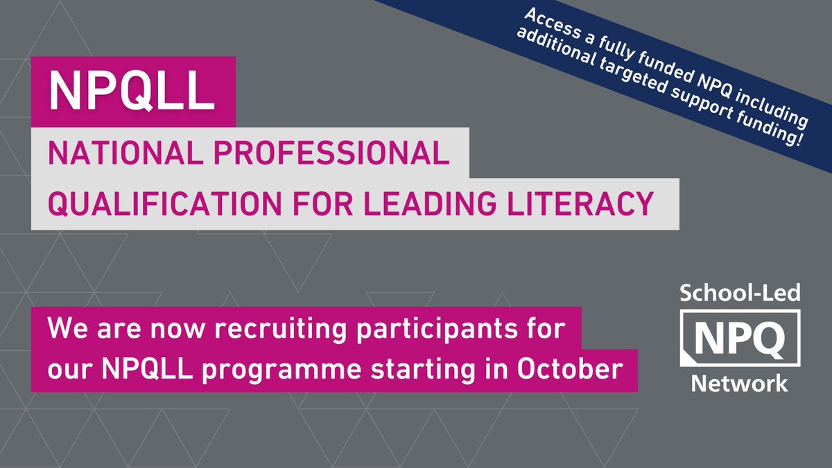 Fancy a year of high quality professional development on a new programme in Leading Literacy? Come and join  us <a href="/InspirationTSH/">Inspiration Teaching School Hub</a> and build a wonderful network of peers whilst developing your own practice!