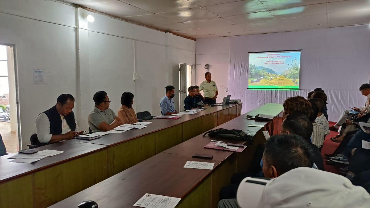 SPhangnon's tweet photo. Conducted DISHA Meeting at Tuensang today for the districts of Tuensang, Noklak and Shamator. Reviewed the status of CSS in the districts. @DcTuensang Shri Kumar Ramnikant &amp; DC Noklak, Shri Hiazu Meru were present along with district HoDs. 
@narendramodi @JPNadda @blsanthosh https://t.co/XyC1WOeCxt