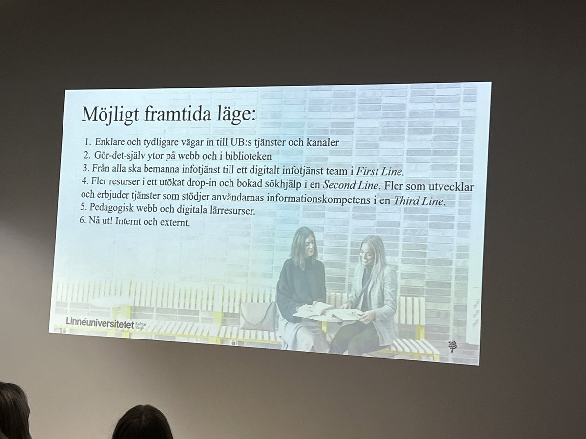 chalmerslibrary's tweet photo. Linnéuniversitetet om hur de vill möta användarna #chals2022 https://t.co/A8qs2G5q1j
