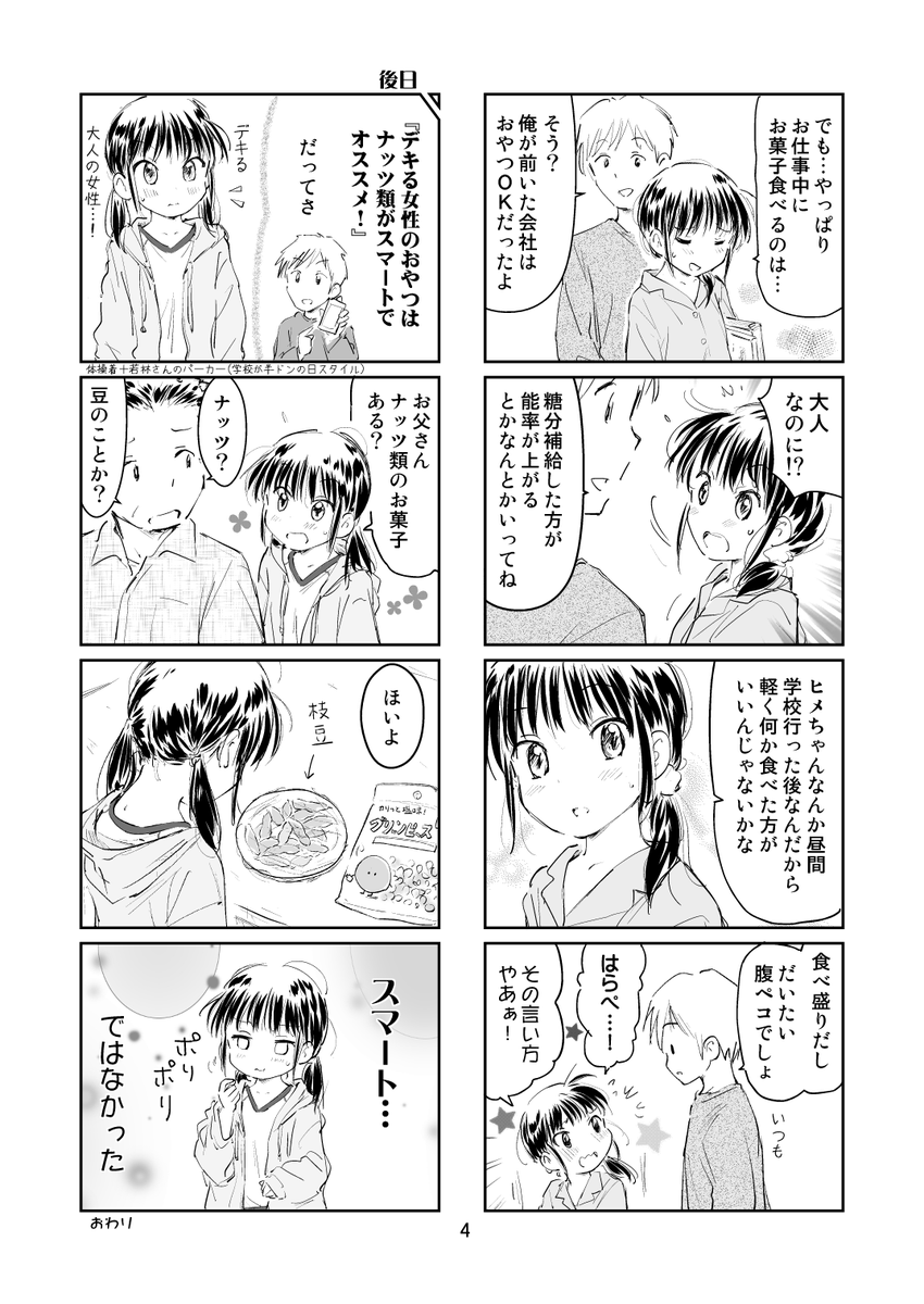 『ちんまり経理のヒメ先輩』番外編
仕事中のおやつの話です。 