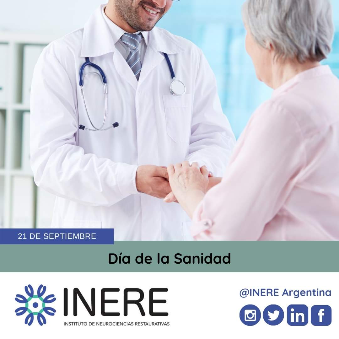 INERE_Argentina's tweet image. 🗓 DÍA DE LA SANIDAD | 

▶ Saludamos a todo el equipo de INERE, extendiendo los buenos deseos a todos los trabajadores y las trabajadoras de la salud de nuestro país. ❣

🌐 inere.com.ar 
#INERE #NeurocienciasRestaurativas