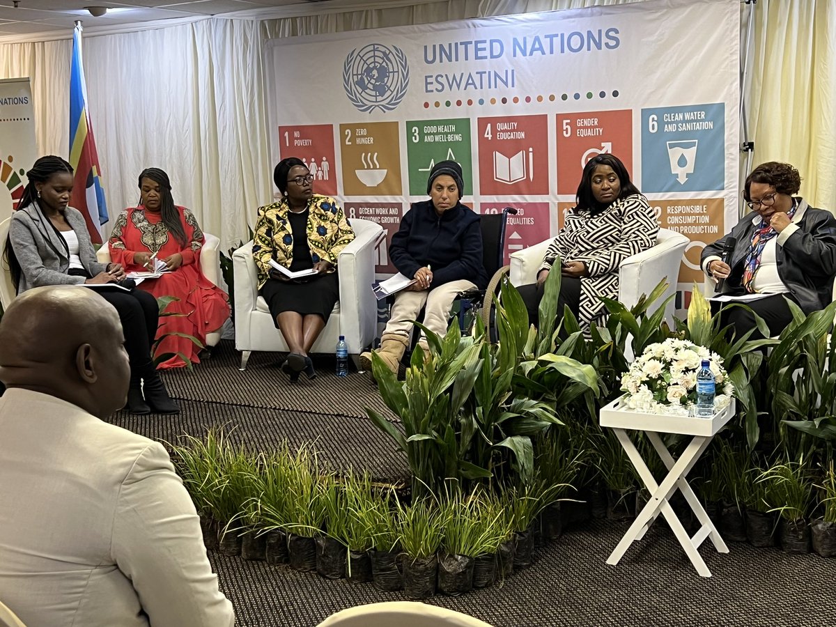 UNEswatini's tweet photo. “The UN needs to support programmmes for building back better institutions for peace, justice and good governance.” Tizie Maphalala at UN leaders retreat in Piggs Peak. https://t.co/X8kDN5ZZwW