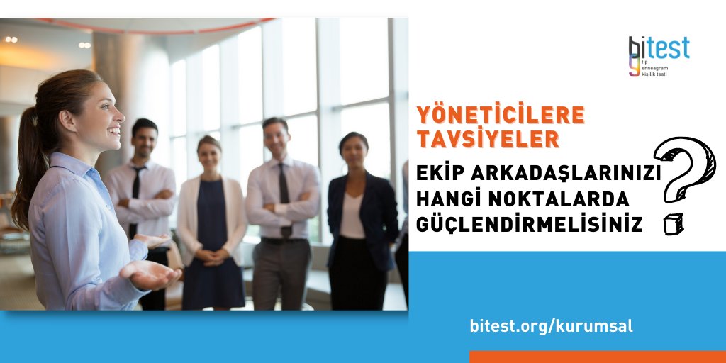 İyi bir ekip yöneticisi, çalışma arkadaşlarının her birini tek tek tanıyan, tabiri caizse nabzına göre şerbet veren yöneticidir, diyebiliriz.
❓Peki ekibinizi ne kadar tanıyor ve onları güçlendireceğiniz konulara ne kadar hakimsiniz
bitest.org/yoneticilere-t…

#enneagram