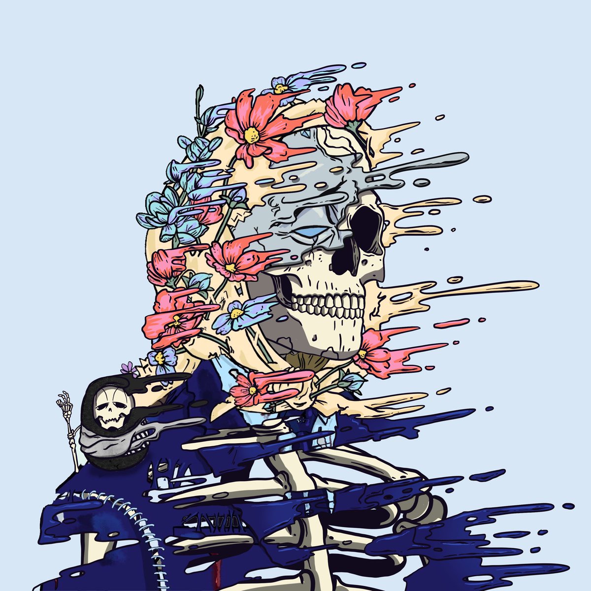 credlessk's tweet photo. I was going to write a thread on @goodskellas but the art speaks for itself. I got one coming! I want more! Get you skella pens! I’ve got an @okaybears @BakedBeavers and of course my fav @PotatoFrensNFT to get skellified in my wallet!!! https://t.co/6F9aeH5ZGo