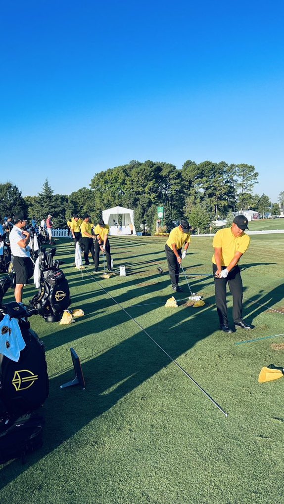 CHARGEGOLF's tweet image. 🚨#OnTheCourse: The Intl warming up for the day