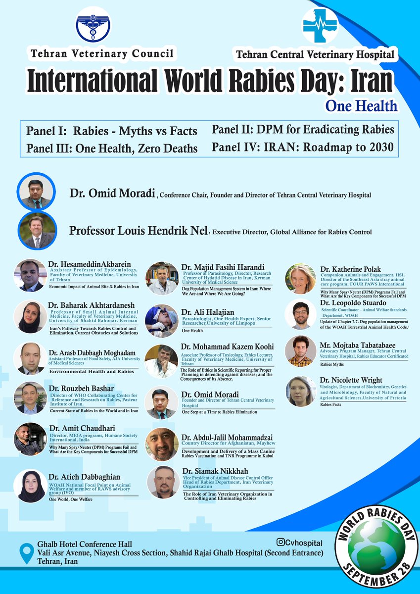 Mojtabatabae's tweet photo. International World Rabies Day: Iran 
https://t.co/FzcTXWumW2

 #WRD2022   #WorldRabiesDay  #ZeroBy30 #1health4rabies

links to watch online:
https://t.co/vzdBKm3Rfu
https://t.co/riPJKEl00T https://t.co/sDustwKSZG