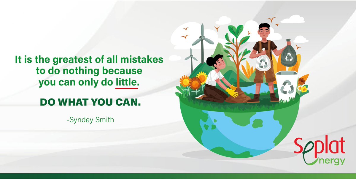 SeplatEnergy's tweet photo. Doing the little things can make a big difference. #PlantATree, do not leave the tap running, cycle more, reuse shopping bags.. Do what you can. Together we can #savetheenvironment
#SeplatEnergy #Sustainability #Environment #ClimateChange #NetZero #Tree4Life https://t.co/EDXMyHjYvi