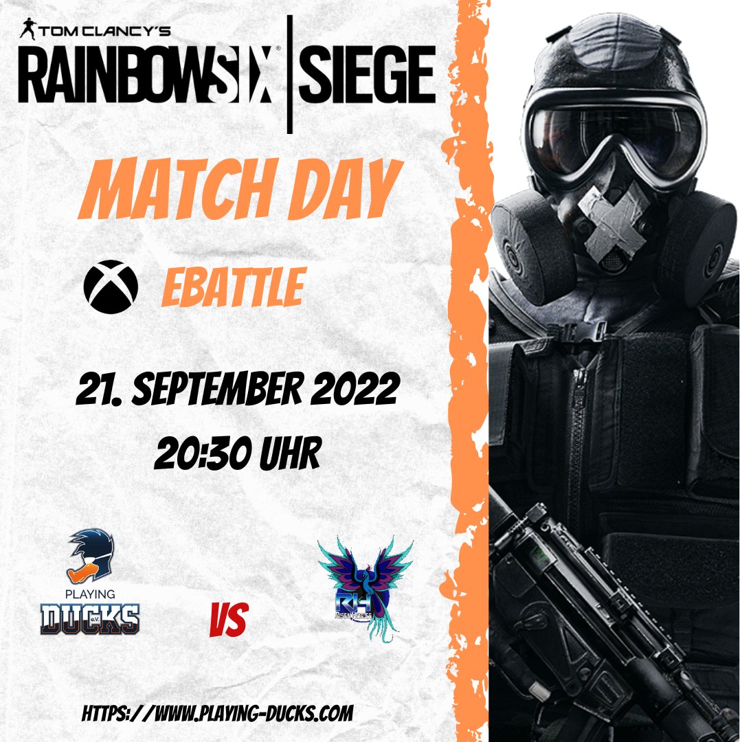 Um 20:30 Uhr muss unser <a href="/XboxDACH/">Xbox DACH</a> <a href="/RainbowSixDE/">Rainbow Six Siege DE</a> Team vs. Risen Heroes Team Colonizer antreten. Der Gegner hatte erst ein Match und ist schwer einzuschätzen mit welcher Performance dieser heute spielt. Stream ab ca. 20:20 Uhr auf 
playing-ducks.com/rainbowsix/ by <a href="/pefkari94/">Jens | Pefkari94</a> | #GoDucks