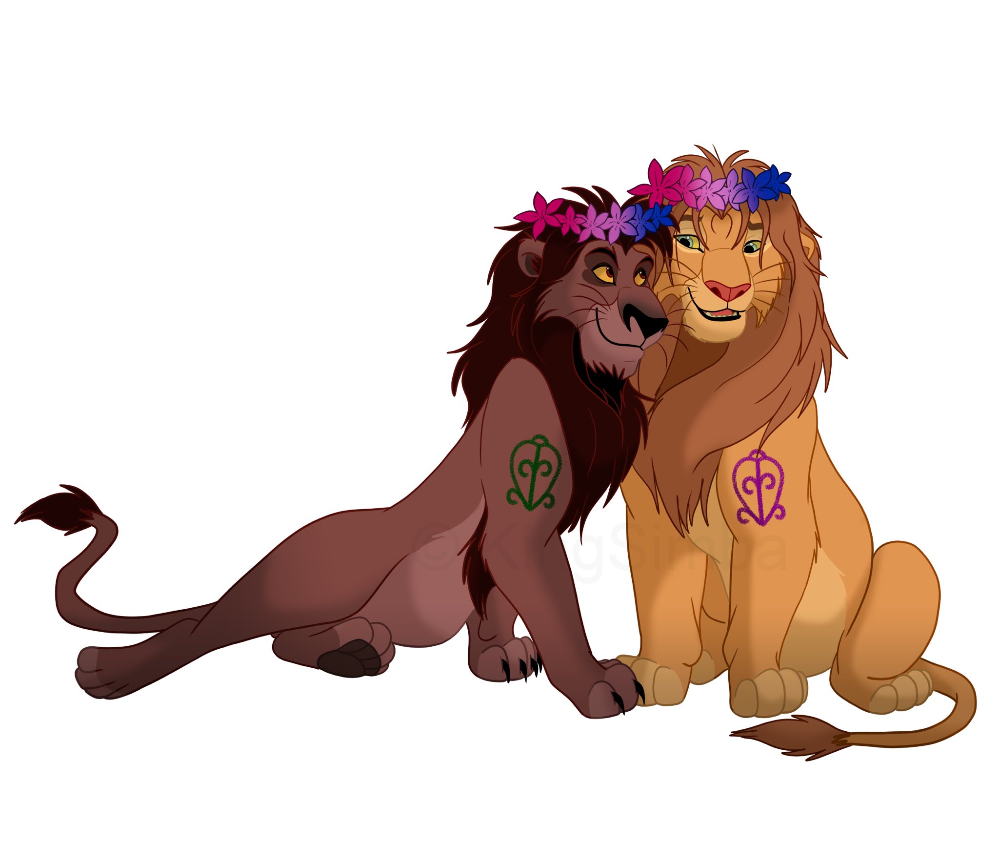 KingSimba/Tara (Artist) 🦁👑🎨 on Twitter: "Collab with @leijonamonarkia!  💖 They drew Kopa (my version) &amp; Vitani, I drew Nuka &amp; Kopa (their  version). I added the background (by Disney) and edited it