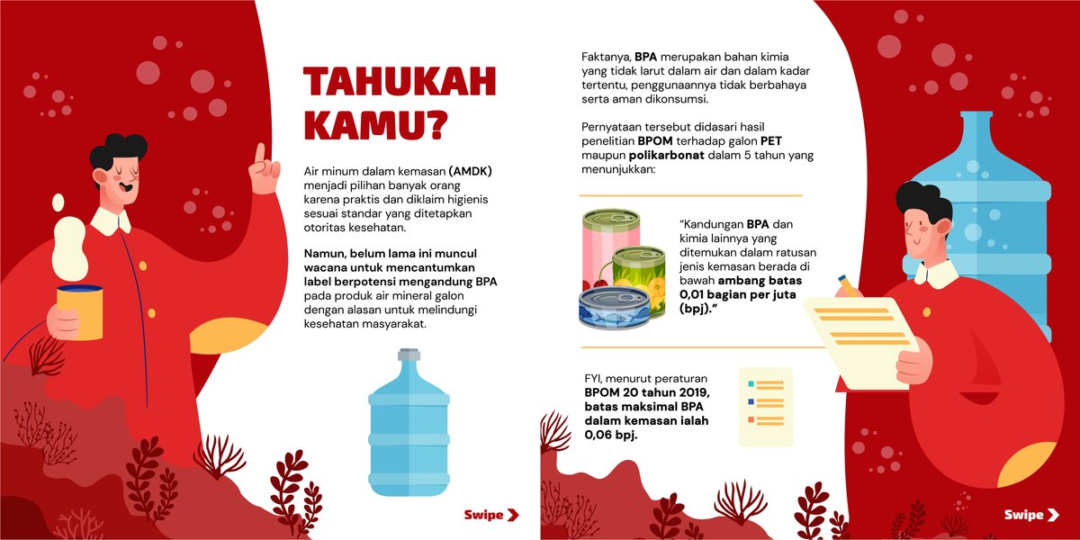 temponewsroom's tweet photo. Belum lama ini muncul rencana pelabelan BPA pada air mineral kemasan galon. Faktanya belum pernah ada permasalahan kesehatan yang timbul dari mengkonsumsi air mineral kemasan galon sejak puluhan tahun produk ini diperkenalkan.

#InfoTempo #labelbpa #galonisiulang https://t.co/aQ5nOfUWwD