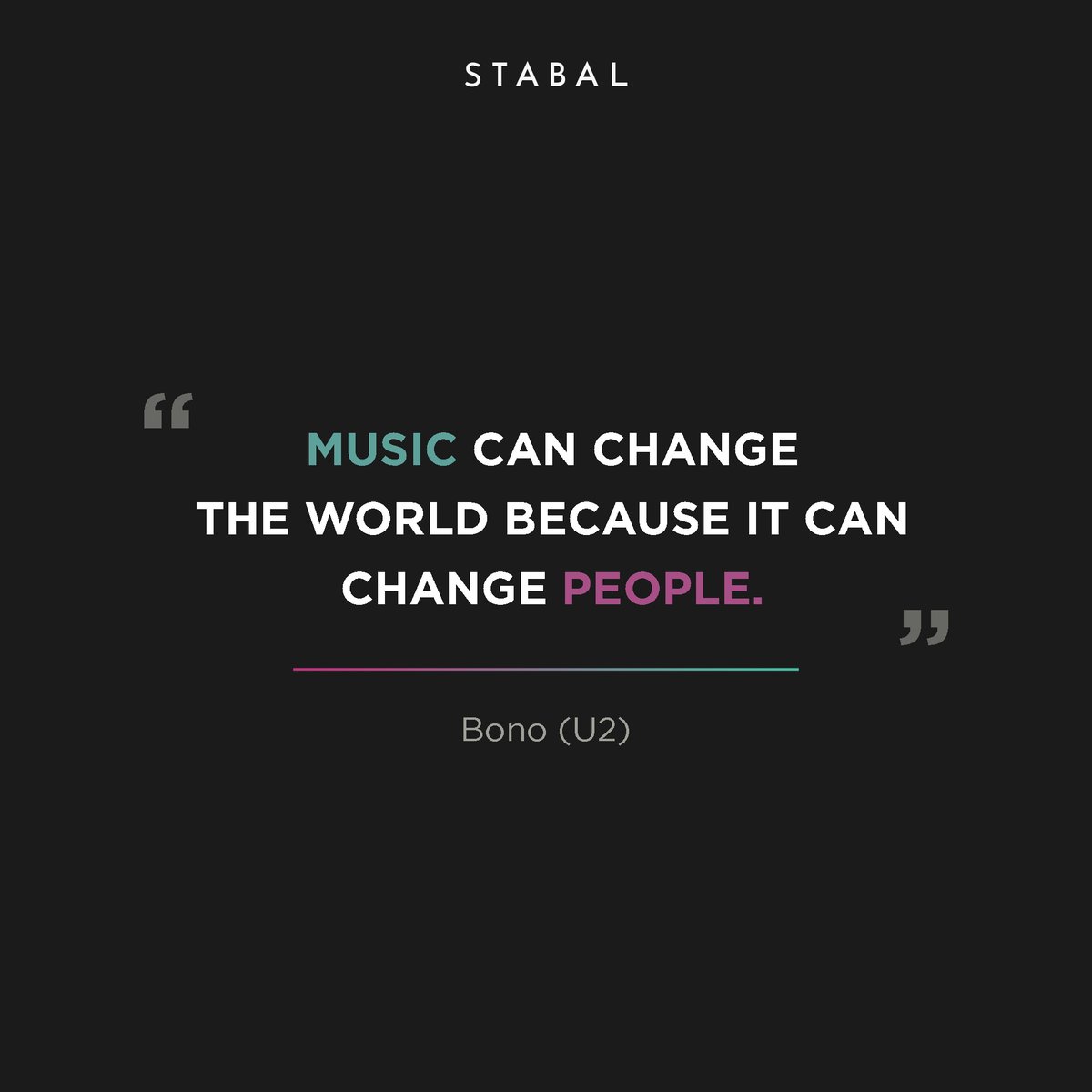 stabalmusic's tweet photo. Music is a big influencer. It has the ability to make us smile, laugh and even make us cry. It changes us in the most intimate way and we couldn't be more proud of our industry. Supporting new artists and celebrating established artists.
#supportingartists #STABAL #musicquote https://t.co/6EtO4lAVkL