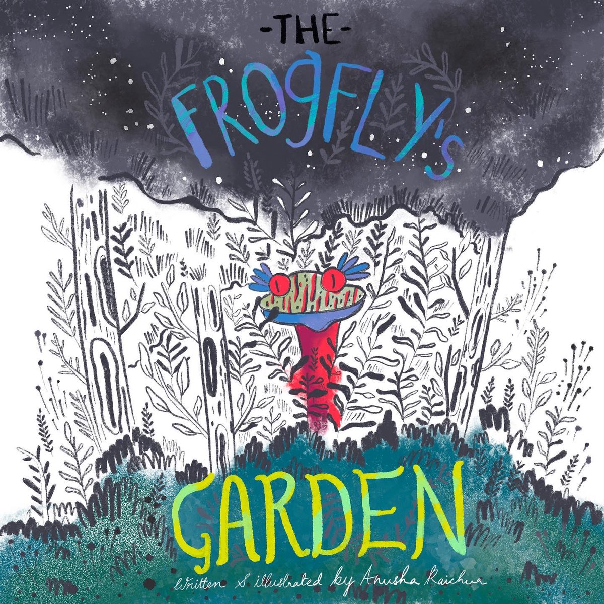 AnushaRaichur's tweet photo. Mock cover and process for my book The Frogfly’s garden. https://t.co/4fUIZhXi0J