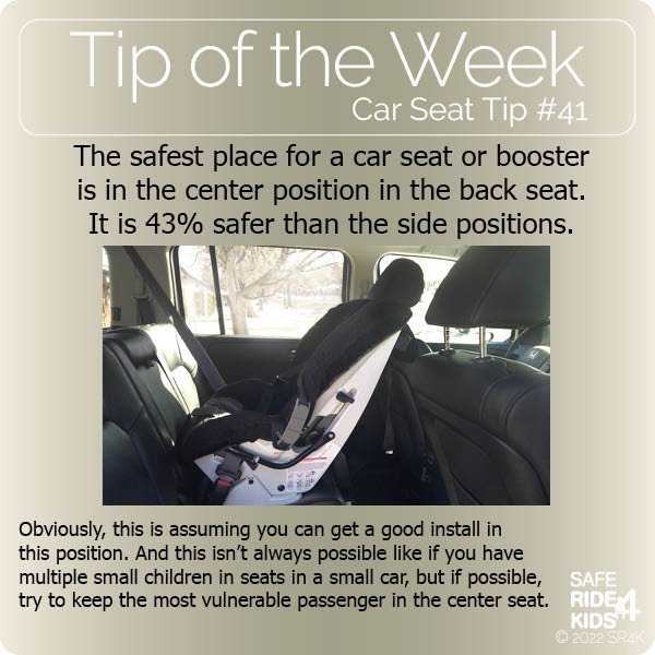 SafeRide4Kids's tweet image. Tip of the week: If you can get a good install here, put your car seat in the center position of the back seat. 

For more details check out our blog last week. 

#carseatsafety #CPSweek2022