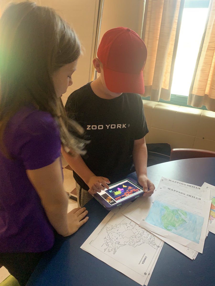 Learning all about the map of Canada and our continents in Centers today ⁦<a href="/TATwolves/">Tricentia Academy</a>⁩ ⁦<a href="/NLESDCA/">NLESD</a>⁩