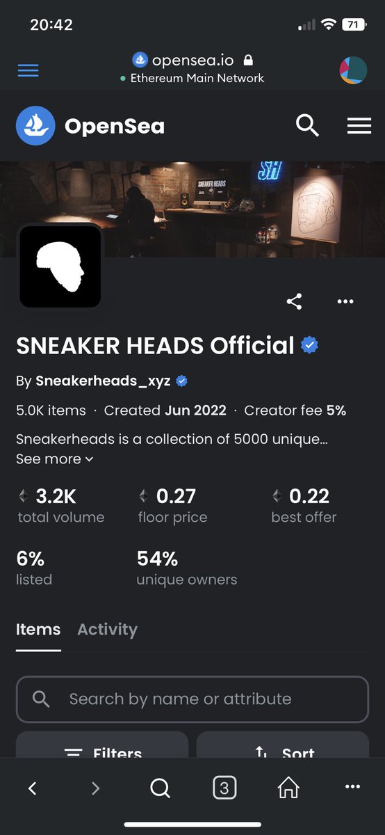 sonoyem's tweet photo. 👀 @sneakerheadsoff 📈 
-90 listed under 1 eth
-199 listed between 1 and 1099 eth… #sneakerheads #shfollowsh https://t.co/fJqaEYEqCZ