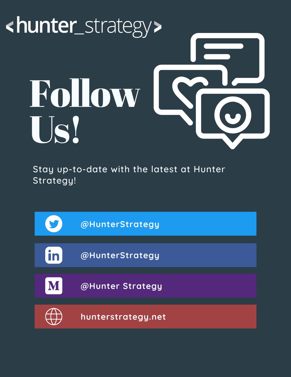 HunterStrategy's tweet photo. Make sure to follow us on our other social accounts, that way you can keep up-to-date with everything Hunter Strategy😎
#cybersecurity #hunterstrategy https://t.co/VLF4C8hz9Z