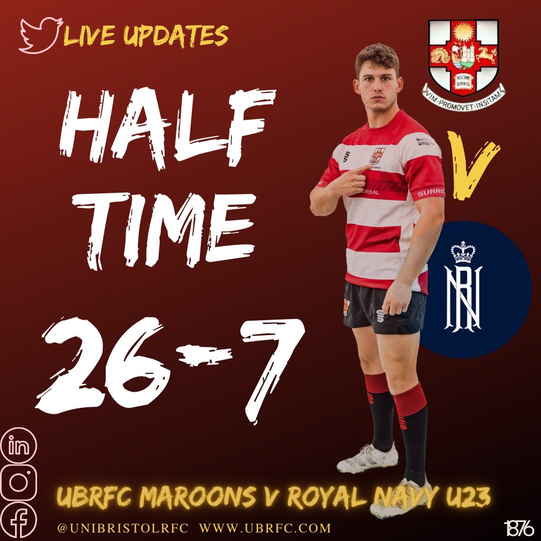 UniBristolRFC's tweet photo. A positive first half at Coombe Dingle, let’s finish strong! 🔥
#ubrfc #UoBvNAV https://t.co/ECPWSmWVi0