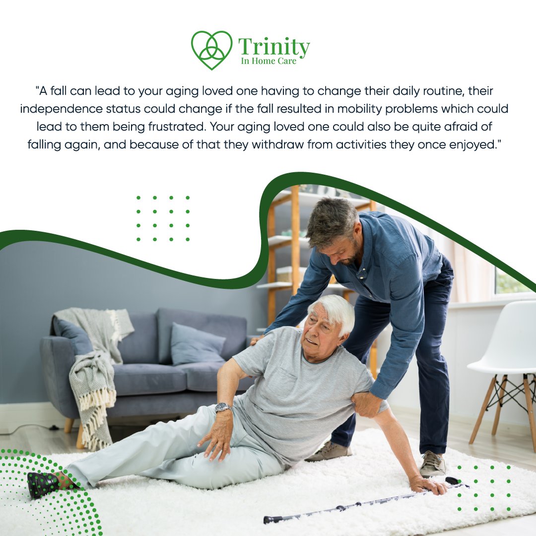 TrinityInHome's tweet photo. Fall prevention is important for our aging loved ones safety and wellbeing. Falls cannot only cause injury but also can make your loved one fearful they may fall again. This will make it difficult for them to remain active and sometimes lead to depression and anxiety. #TrinityIHC https://t.co/wwRzFt8X0r