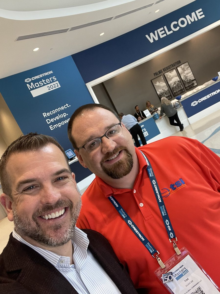 bradhintze's tweet image. Catching up with @TimDuncan_CTS at Modern Work Summit and Crestron Mastere! #avselfie #CrestronMasters
