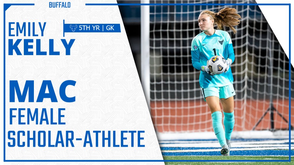 Excelling on the pitch and in the classroom ⚽ 📚 

Congrats to <a href="/emilykelly1320/">Emily Kelly</a> on being named <a href="/MACSports/">MACtion</a> Female Scholar Athlete of the Week!

🔗 ubbulls.com/news/2022/9/21…

#UBhornsUP | #WeAreOne | #CARE