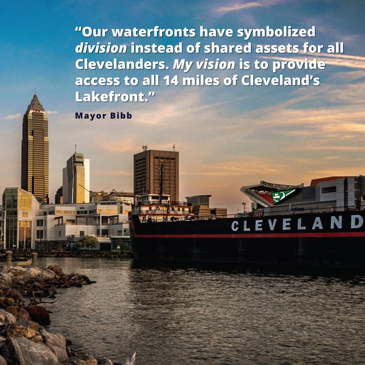 We are a land on a lake and for too long, we’ve turned our back on that. Over the next 12 months, we will develop an actionable master plan to serve as a blueprint for future lakefront development.