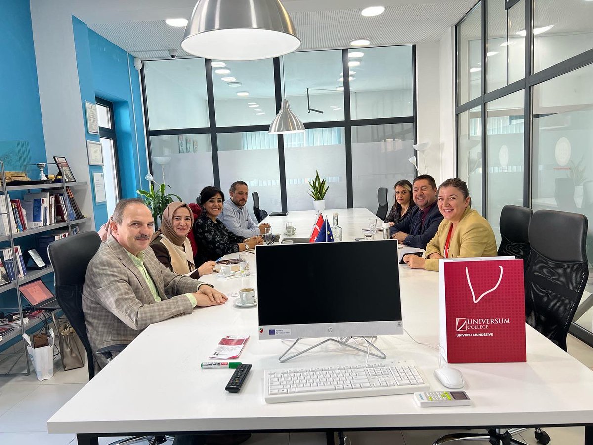 gberisha1's tweet photo. Today @UniversumKS we hosted Vice Rector, Director of IRO of Necmettin Erbakan University from #Turkey 🇹🇷 a new partner of #KolegjiUniversum in the framework of exchange project for students and staff #EramsusPlus 
#UniversumEshteNderkombetar https://t.co/ADya4UoojY