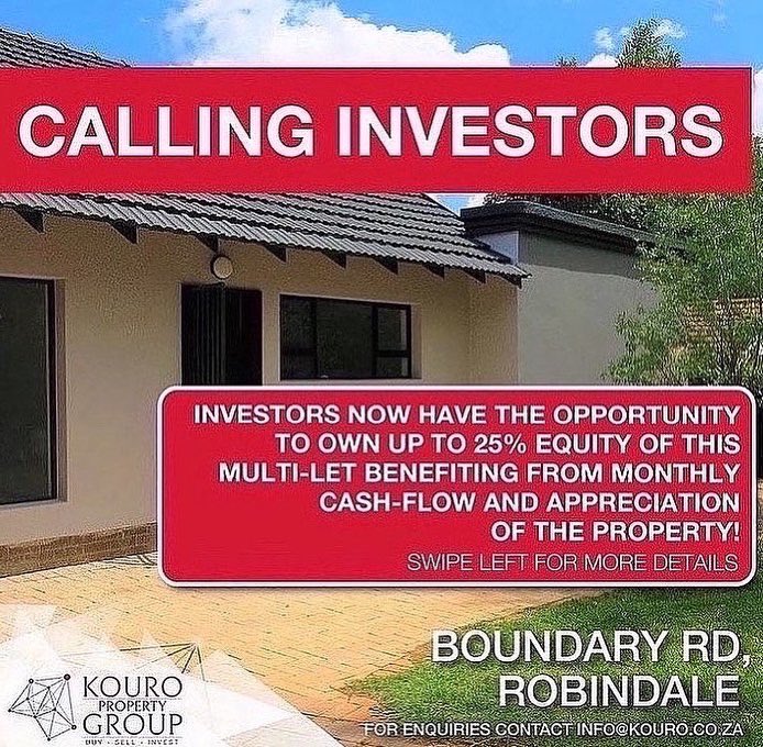 KouroProperty's tweet photo. Cโmonโฆ Get in on BOTH of these amazing opportunities ๐
Calling all investors that want to get involved in owning up to 25% equity on our both our Cooper Multi-let and our Robindale multilet ๐พโน๏ธ
Interested?
Contact us on info@kouro.co.za
#equity #suretyownership #multilet https://t.co/J12r4l5Imr