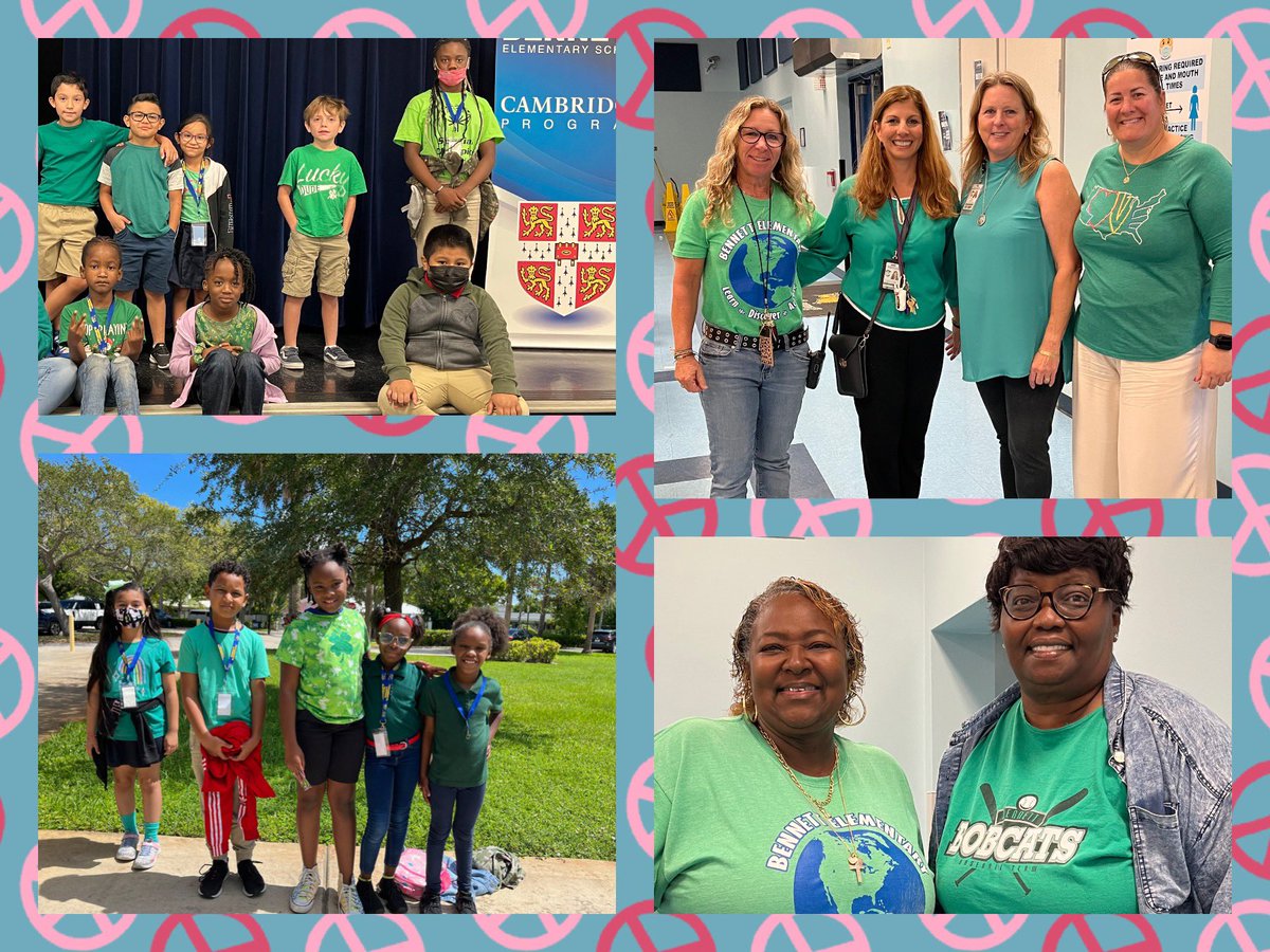 Bobcats dressed in green to represent hope, peace, and positivity 💚🕊☮️

#InternationalDayOfPeace #BESBobcats #PeaceAcrossBroward #ChoozPeace @ChoozPeace @DiversityBCPS @UnitedWayBC @CSCBroward @debbi_hixon @PrincipalDSmith @Rubin6Amy @browardschools