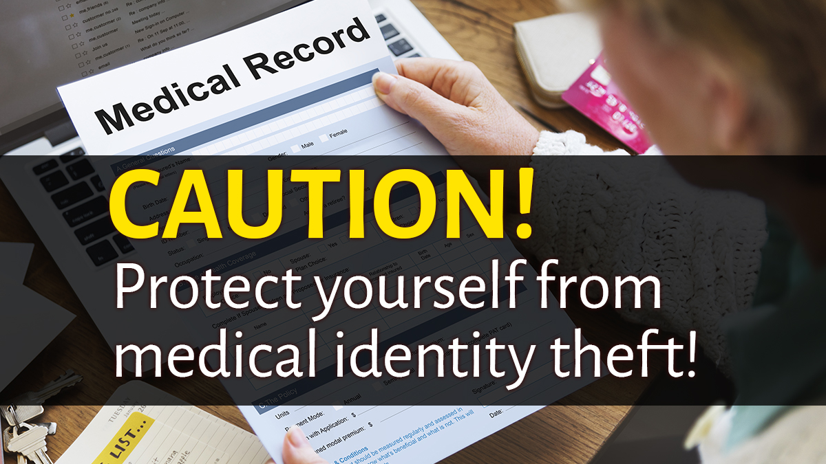 #Medicalidentitytheft is a serious crime, and it occurs when someone steals your personal information to commit health care fraud or other crimes. Learn what to do if you’re a victim and how to protect yourself: go.usa.gov/xznbB.
