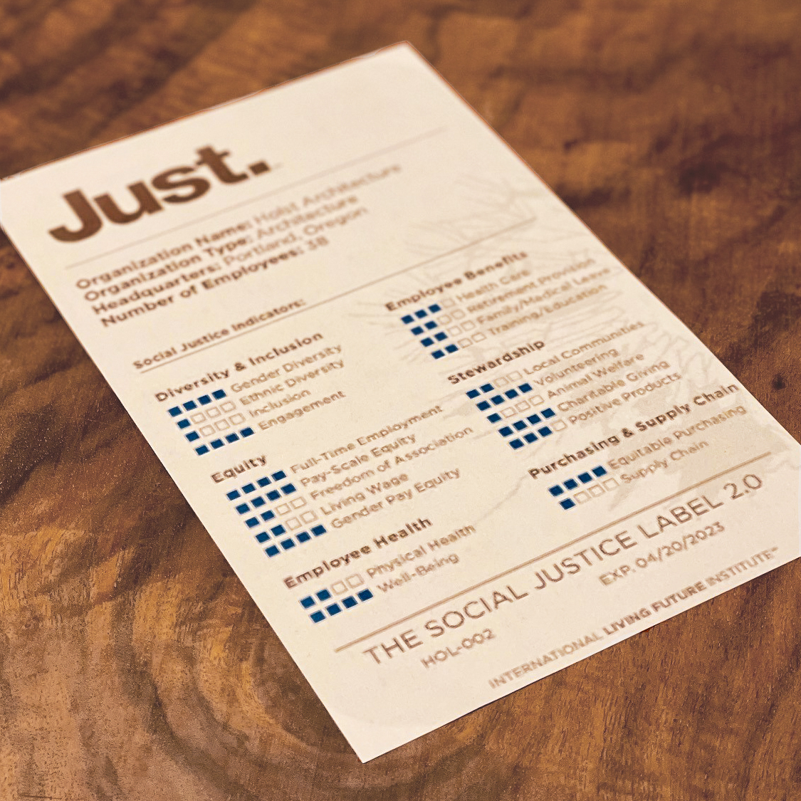 Holst has been a certified Just organization since 2019, and we’re excited to share that last year we re-certified as Just 2.0 based on our commitment to socially just and equitable policies. Reporting matters. Click the link to view our full scorecard. just.living-future.org/s/organization…