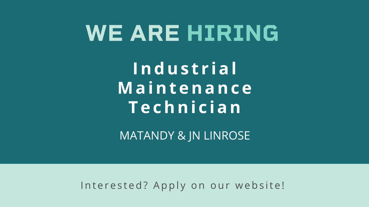 MatandySteel's tweet photo. We’re #hiring an Industrial Maintenance Technician! Apply now on our website. We're excited to expand our team! #ManufacturingJobs #TrueAsSteel
https://t.co/jShaYeV0qx https://t.co/lcFRRiZSC9