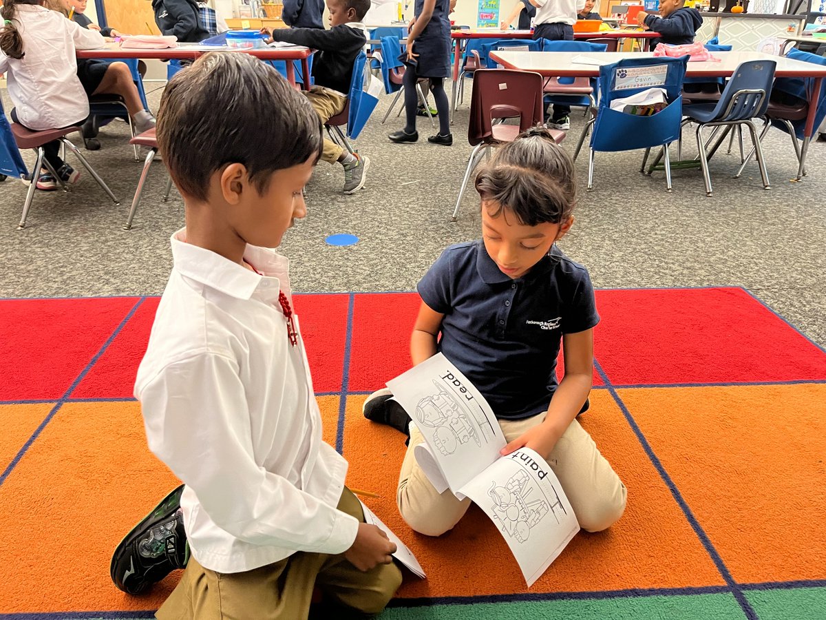 FoxboroughRCS's tweet photo. Ms. Smithโs kindergarten Aggies are partner reading to practice identifying and reading the sight word, I. They are also showing each other kindness and great teamwork! #Enter2Learn #Exit2Lead #EdThatAddsUp #WeAreFRCS https://t.co/ZMqA83QEhm