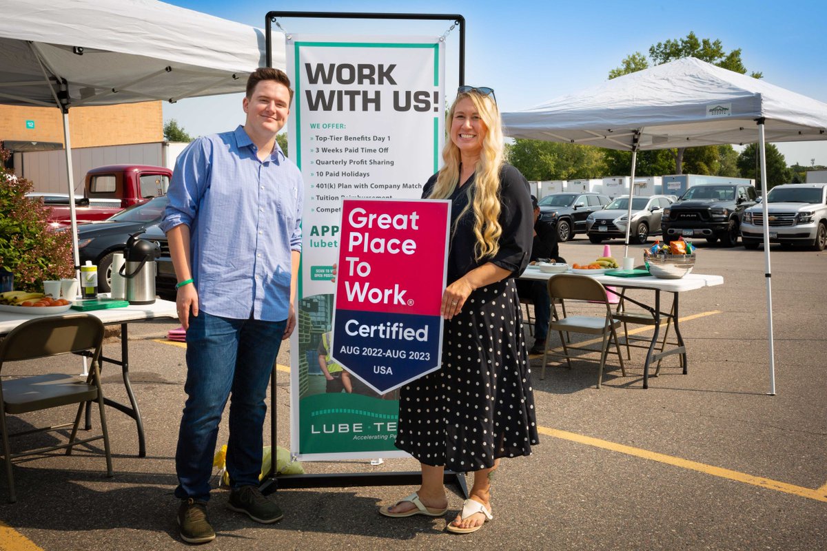 LubeTech's tweet photo. We’re excited to be a Great Place to Work-Certified™ company!
Check out what our teammates say makes working here so great: https://t.co/zaqgsz9rpb

#lifeatLubeTech #GPTWcertified https://t.co/rkRY2DlIZd