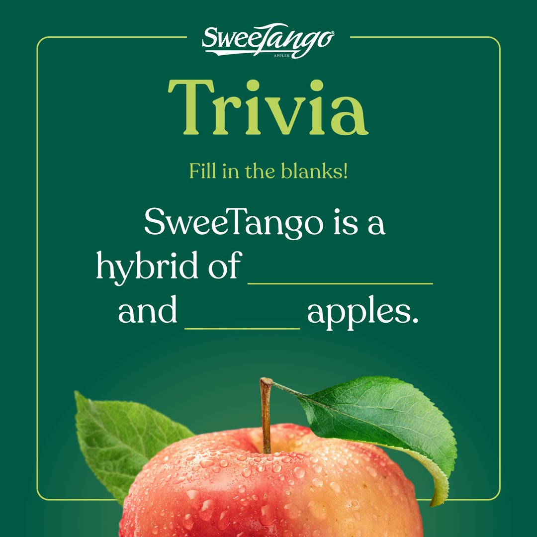 SweeTango's tweet photo. Are you a true SweeTango fan? Find out by answering this trivia in the comments below!
.
.
.
.
#SweeTango #Apples #Fresh #Healthy #Snack https://t.co/gGBFgyPCnd