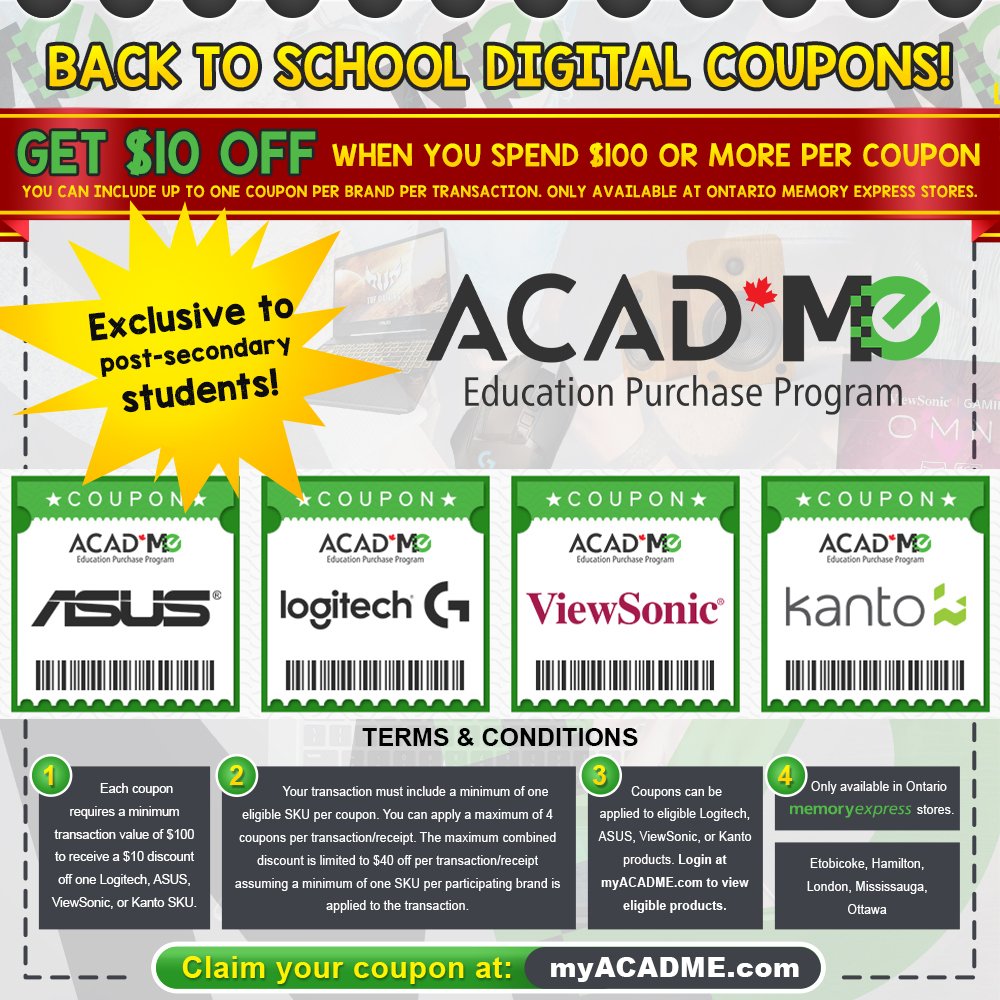 ACADME_Esports's tweet photo. ACADME Ontario Public Beta is here! Students grab your coupons now - We only have 300 per brand avaialble! Thanks @ASUSUSA @LogitechG @VSGamingUSA and @kantoaudio for your support.

Click below for more info:
https://t.co/l1Hb0uhmaT https://t.co/NdKZJOWfOi
