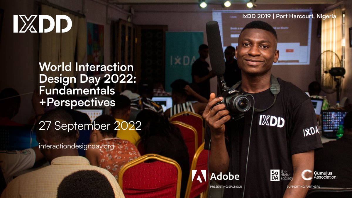 IxDA's tweet photo. With new events added in Dublin, Ahmedabad and Toronto, World Interaction Design Day activities are truly spanning the globe. Find an event near you and join the celebration.
https://t.co/gYKp1yF3sU
#ixdd #interactiondesign #interactiondesignday #adobe #cumulusasso #sodaspeaks https://t.co/VPIF9aY9ID