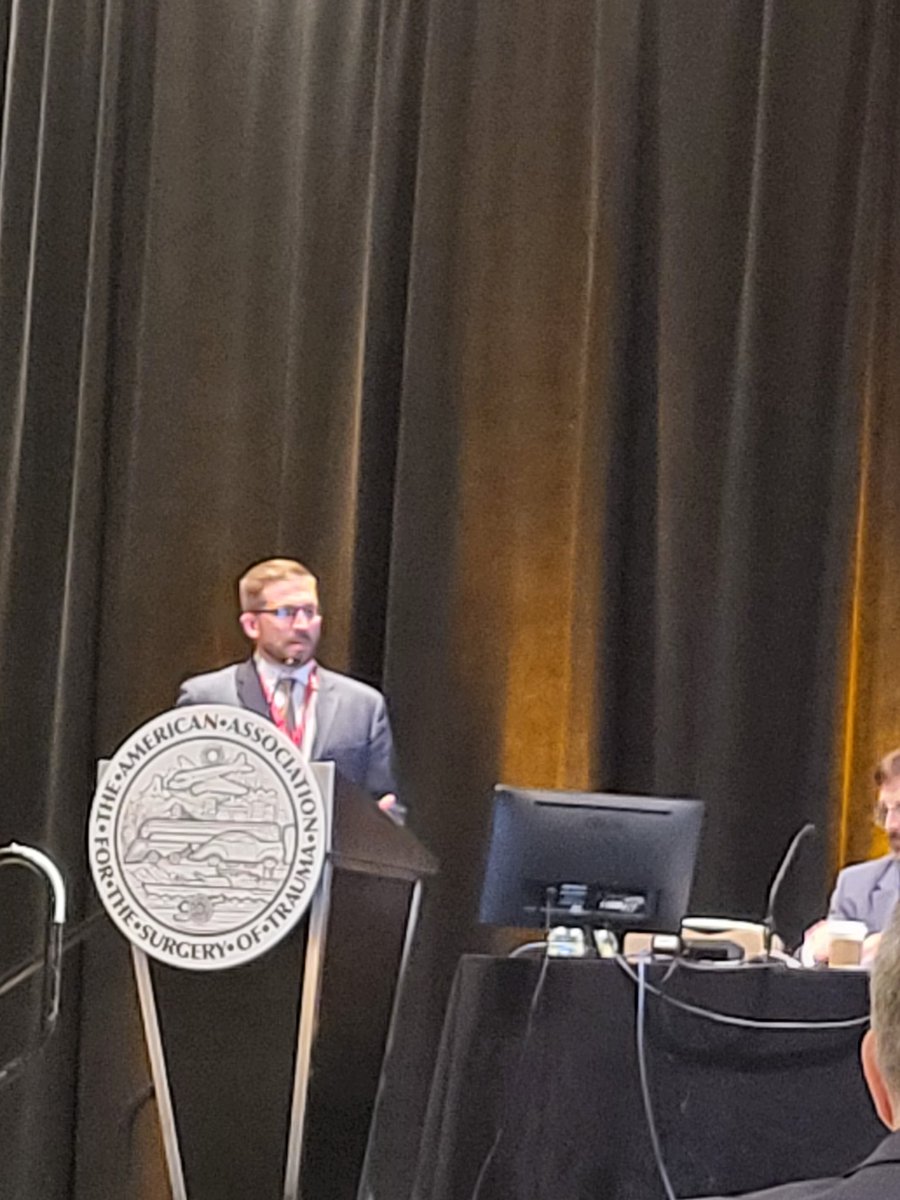 Stepheny Berry, MD, FACS (@dr_stepheny) on Twitter photo Kudos to <a href="/ku_trauma/">KU Acute Care Surgery Research</a> leader <a href="/dr_guidry/">Christopher A. Guidry</a> for a great presentation about pneumonia treatment. Restraint is safe.
#AAST2022 Kudos to <a href="/ku_trauma/">KU Acute Care Surgery Research</a> leader <a href="/dr_guidry/">Christopher A. Guidry</a> for a great presentation about pneumonia treatment. Restraint is safe.
#AAST2022