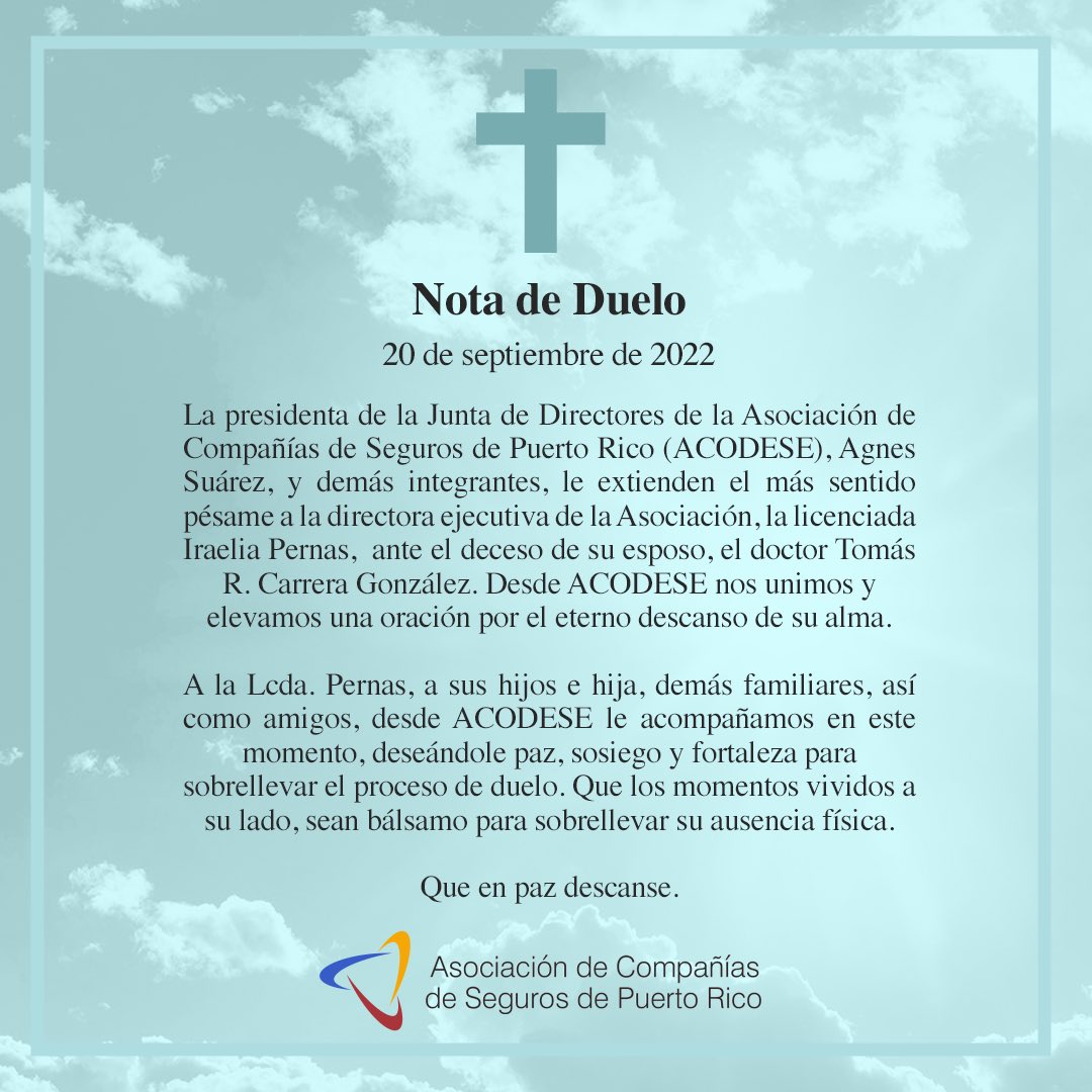 acodese's tweet photo. 🖤 ⛪️ Nota de Duelo https://t.co/5FYpMOQhgL