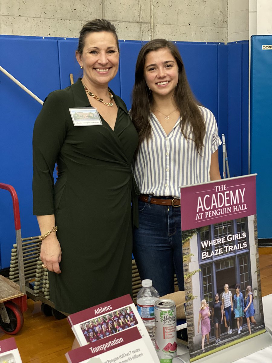 Excited to have APH Senior MaryGrace, &amp; our Director of Admissions Anna Miner at the secondary school fair meeting potential penguins!