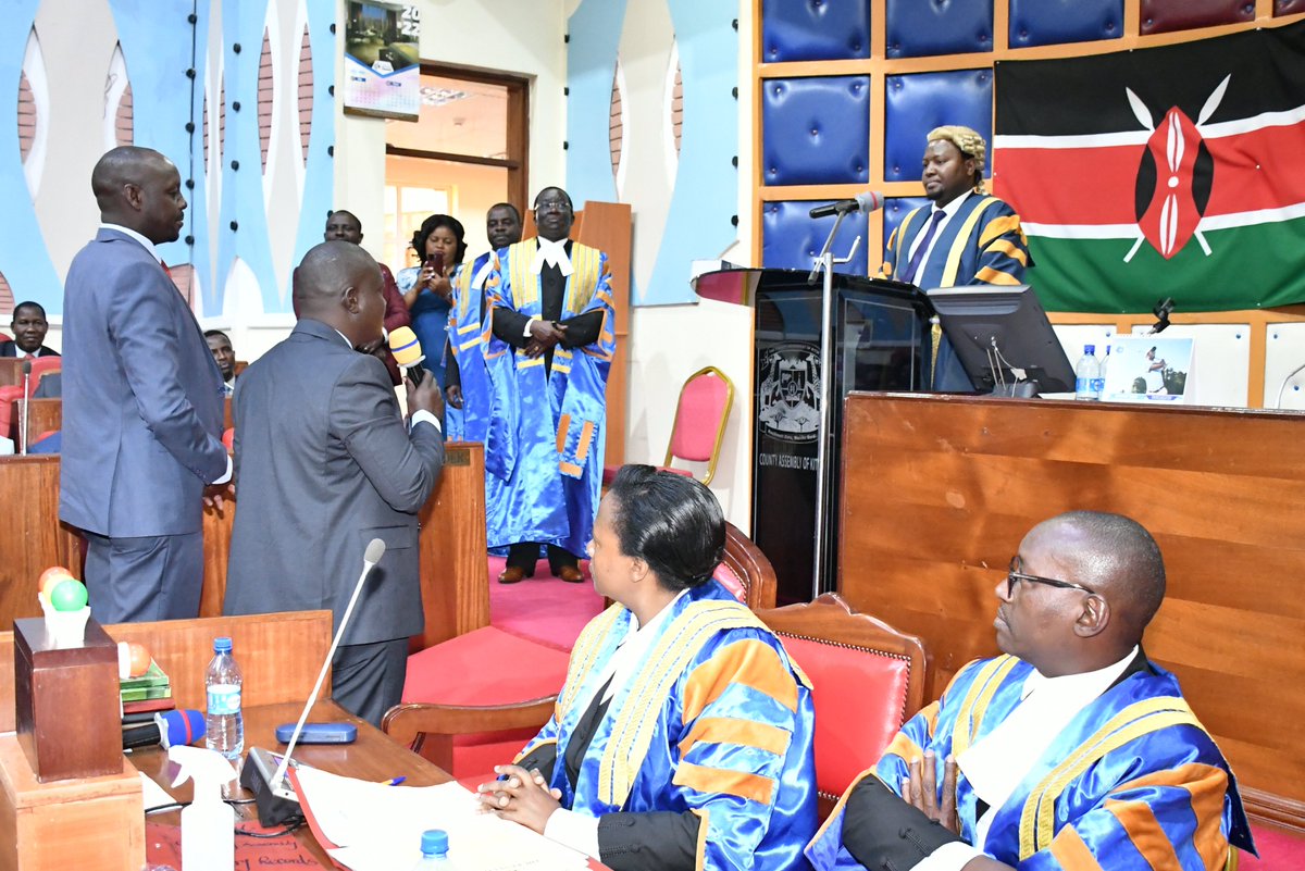 KituiAssembly's tweet image. CHANGE OF GUARD AT THE HELM OF THE COUNTY ASSEMBLY.
Hon. Kelvin Kinengo Katisya has been elected as the Speaker of the Third County Assembly of Kitui. Hon. Speaker Kinengo garnered fifty-one (51) votes against Hon. George Mutua Ndotto who garnered six (6) votes.