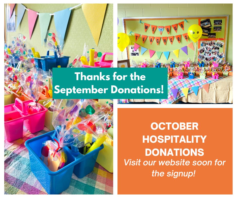 Thank you for your September donations! We are getting ready to spoil our teachers again in October. Sign up at kespta.membershiptoolkit.com/volunteer/99015. <a href="/KEScoyotes/">Kaechele Elementary School</a>