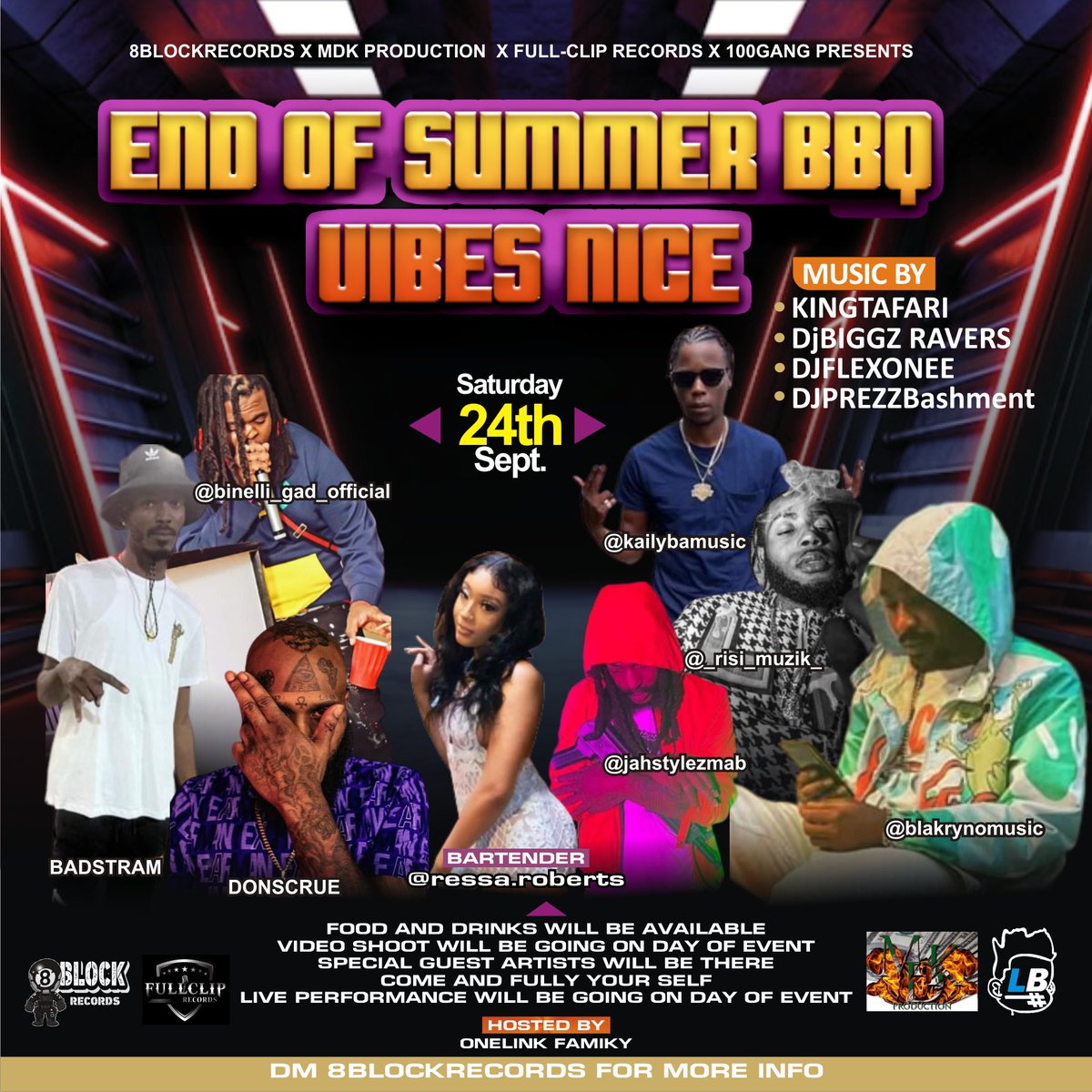 RuptionDj's tweet image. END OF SUMMER BBQ 🚨🚨🚨
People Lock Di Date This Weekend About To be A Movie A Come Out Early And Hold ✊🏾 Vibes Nic