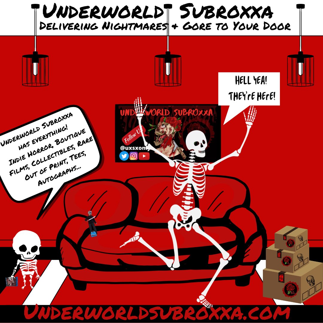 Swing by Underworld Subroxxa for all your horror needs! Free shipping on all U.S orders! Worldwide shipping! New & Pre-owned Films, Exclusive Releases, Collectibles, Tees & More! Underworldsubroxxa.com 
#horrorshop #horroraddicts #extremecinema #gorehounds #exclusivereleases