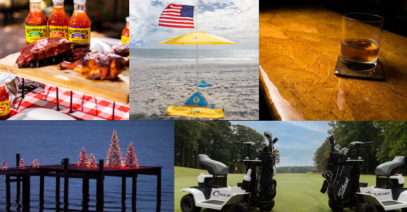 NCChamber's tweet photo. Come on down, @georgesBBQSauce ; #BeachBUB ; @artisan_leaf ; @crabpottrees ; and @thesolocart -- you're our Top 5 Finalists in the Small Business category for the #CoolestThingMadeinNC. Voting starts...NOW! @NCFarmBureau #mfgday #madeinnc #ncbiz