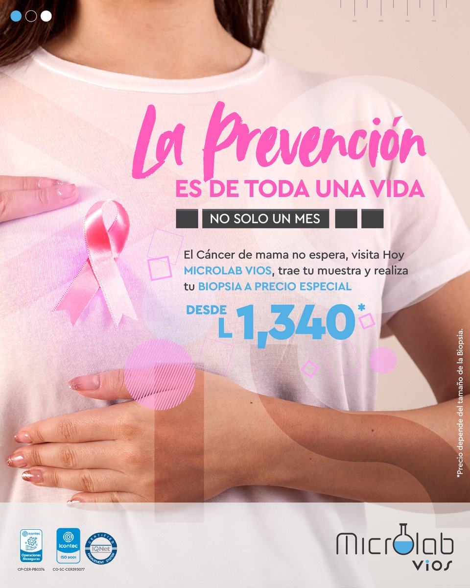 Microlabhn's tweet photo. 🚨EL CÁNCER NO ES SOLO DE UN MES 🚨

Cuida tu salud siempre, la prevención 

ES DE TODA UNA VIDA

Trae tu muestra a las sucursales de Microlab ViOS y recibe un precio especial 💕
.
.
.
#CáncerDeMama #MicrolabViOS #Rosa #LuchaContraElCáncer #Tegucigalpa #Biopsia #Prevención https://t.co/pA08Rg0Y0v